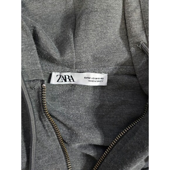Zara Grey Hooded Full Zip Men's Jacket Size M - Picture 3 of 5
